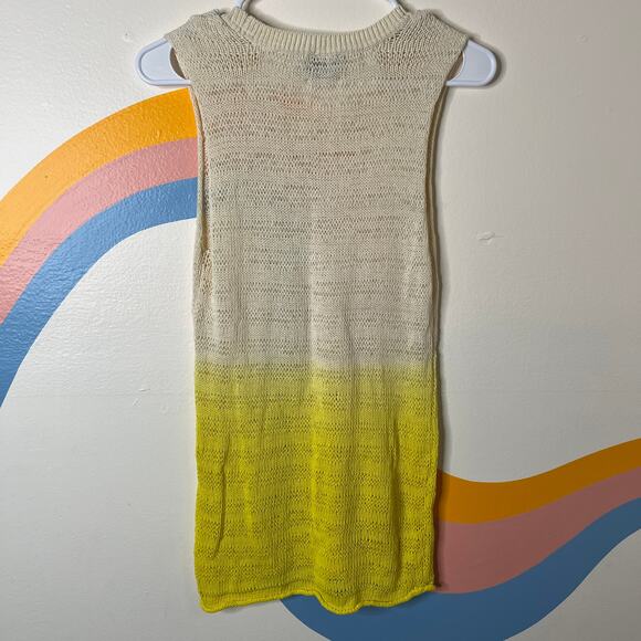 Michael Stars Crochet Tank Top Womens 1 XS/S Boho Loose Knit Ombre Dip Dye - Picture 2 of 6